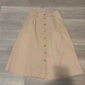 VTG Skirt Beige Button Size 8P BFA Classics Academia Librarian 50’s Academy